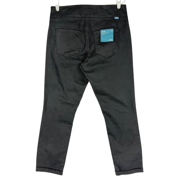 Jag Women Amelia Pull-on Stretch Slim Black Ankle Pants Sz 12 Row Rolled Hem NWT - Picture 2 of 11